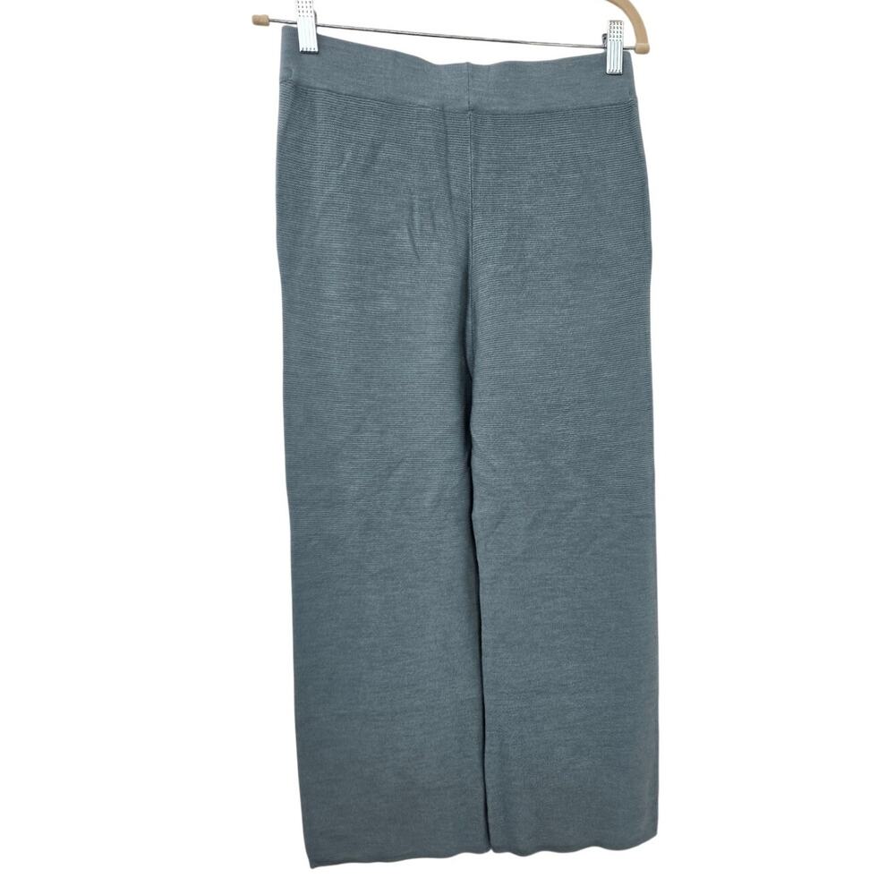 The Reset R Label Teal Wide Leg 100% Wool Pants Size Small - Picture 3 of 10